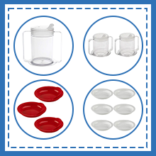 four circles, each containing a different product