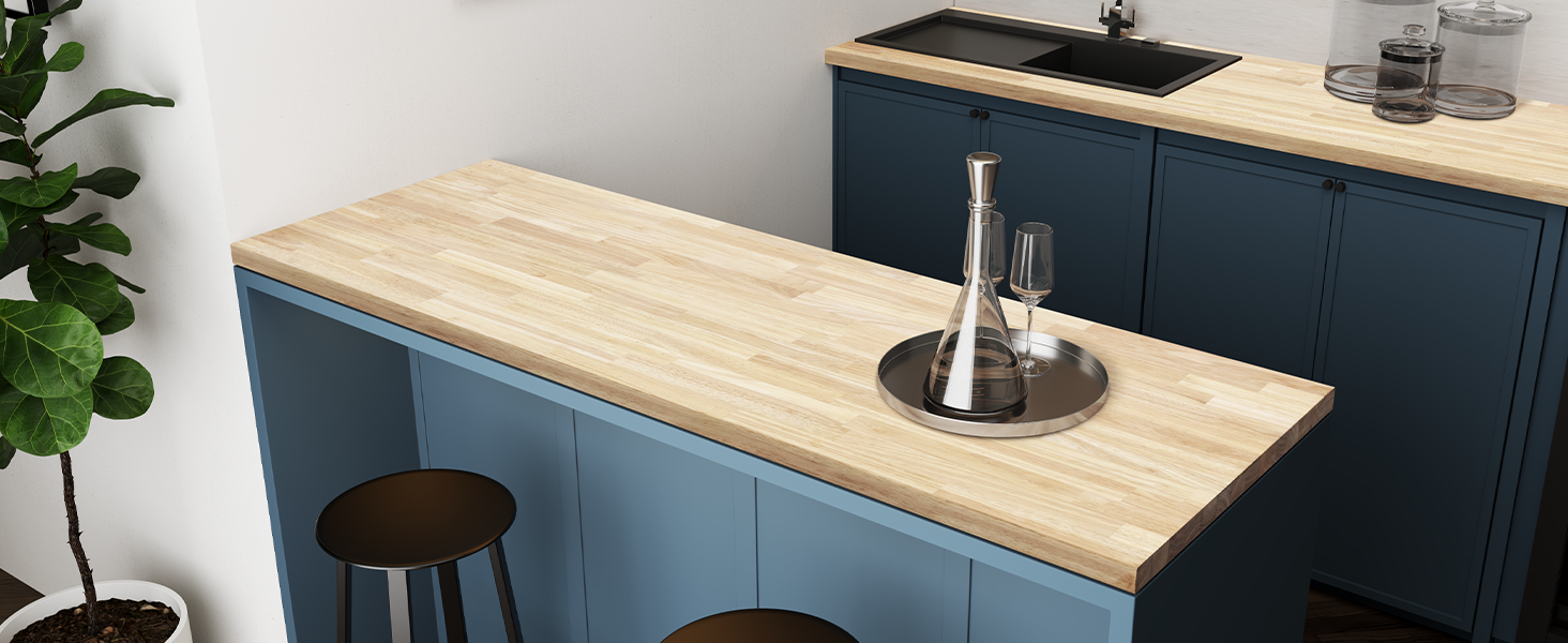 Wood countertop Suitable for various uses, from dining to workspace