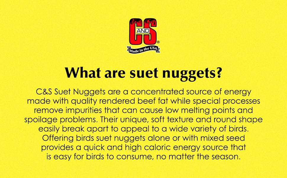Suet nuggets are a concentrated source of energy you can offer wild birds