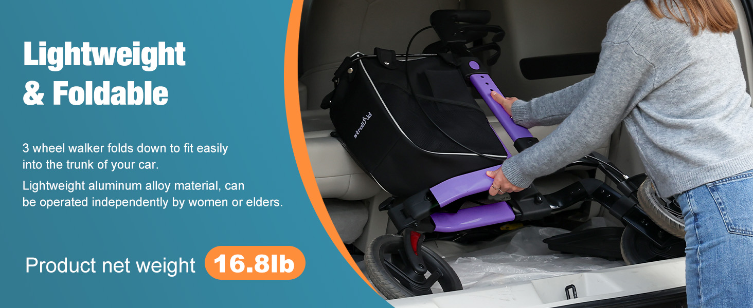 Foldable Rollator Walker for Seniors