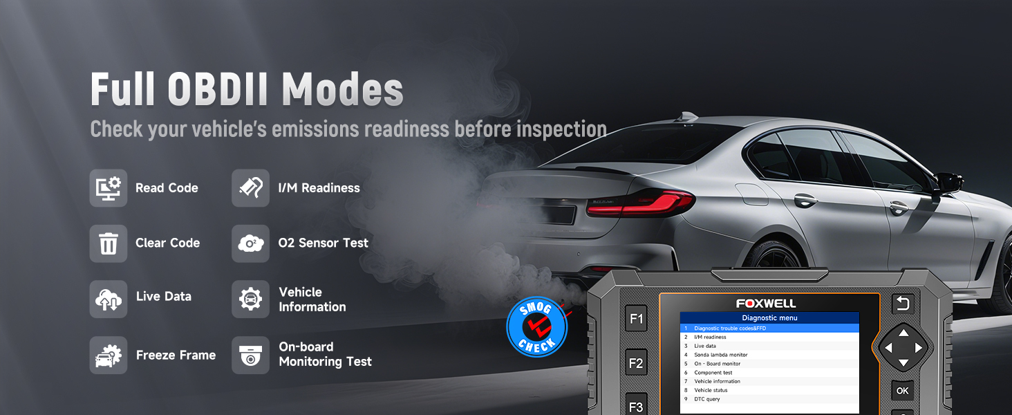 This OBDII scanner helps you check emission, read codes and clear codes, preparing for annual test.