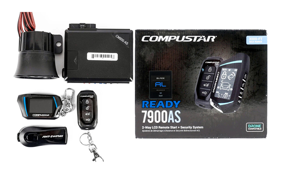 Compustar CS7900-AS All-in-One 2-Way Remote Start and Alarm Bundle w/3000 feet Range (914 Meters)