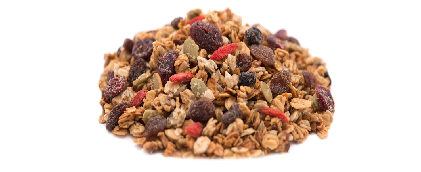Pile of gerbs super fruit granola