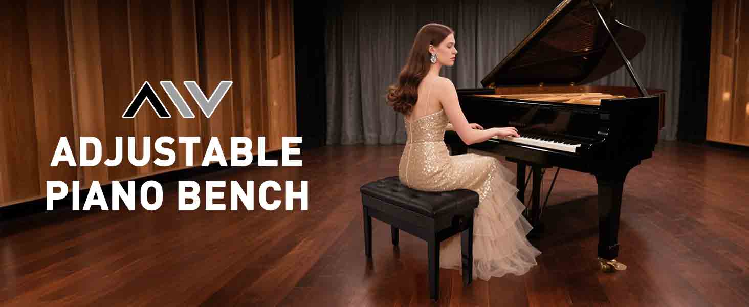 Adjustable height piano bench