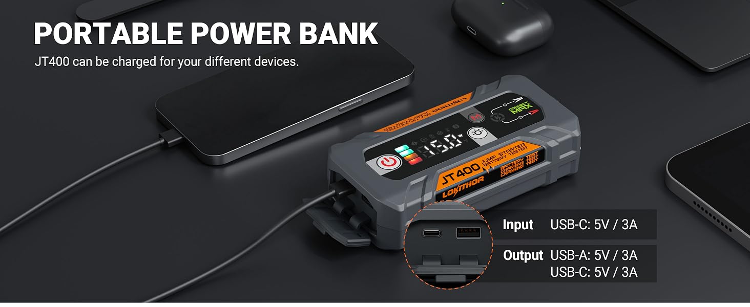 O-JT400 jump starter and battery tester