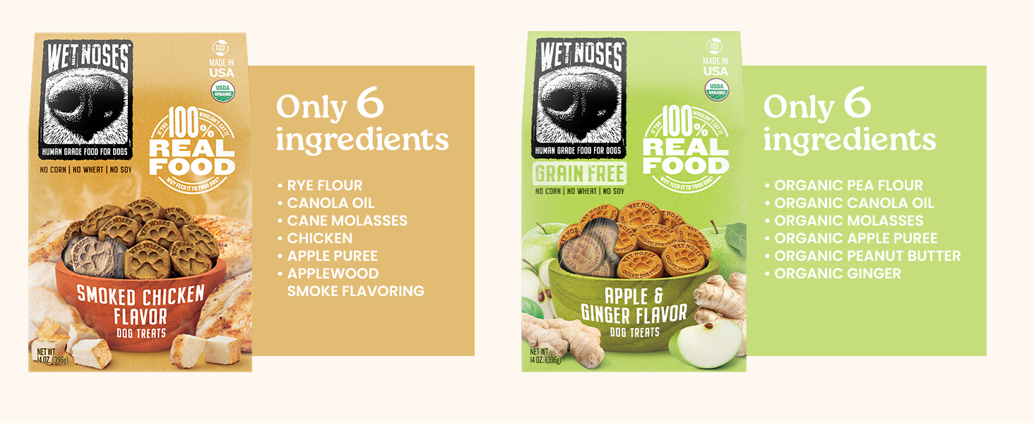 Grain-Free Organic Dog Treats, Human-Grade Non-GMO Crunchy Training Snacks for All Dogs