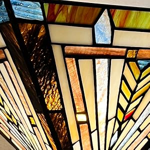 tiffany floor lamp torchiere light stained glass