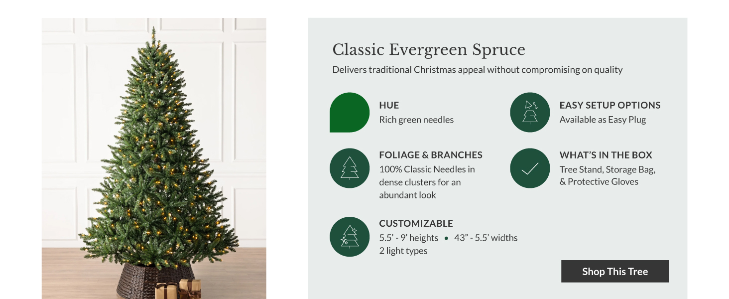 Balsam Hill Classic Evergreen Spruce delivers traditional Christmas appeal