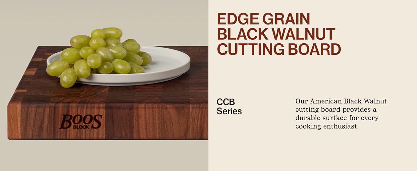 John Boos Walnut Wood Edge Grain Black Walnut Cutting Board