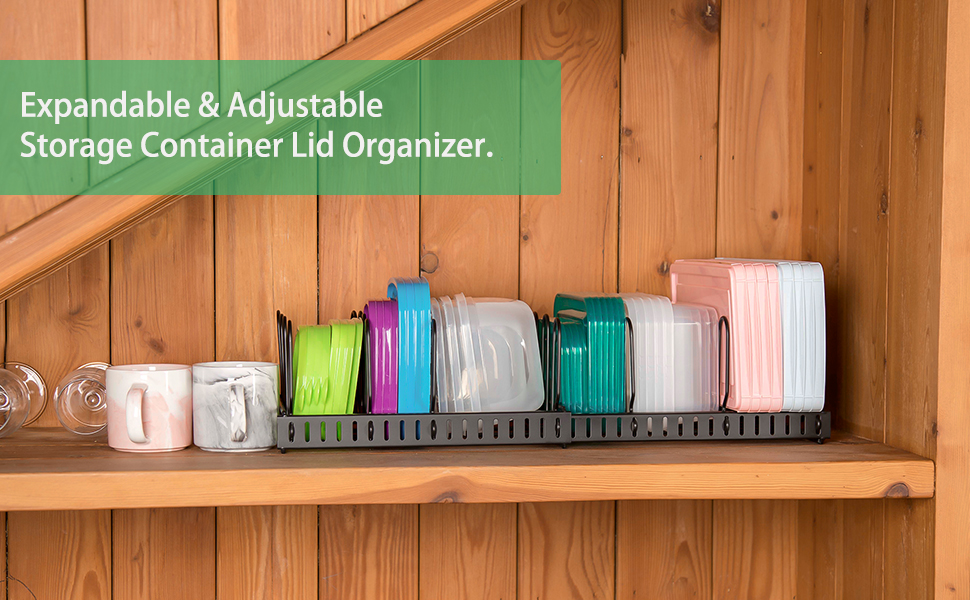 food container lid organizer holder pans pots dishes organizer rack