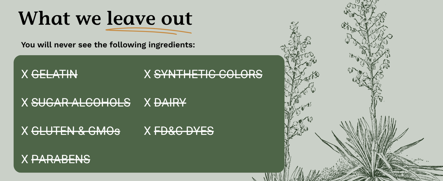 herbal supplements free from fillers sugar gluten artificial colors harmful additives or chemicals
