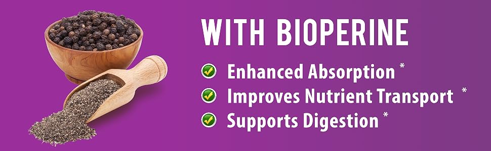 bioperine nutrient absorption transport digestion 1000 mg 1450 mg trans-resveratrol ampk nad+ amp