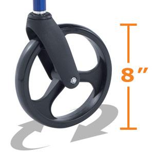 Hugo Elite Rolling Walker 8 inch swivel wheel