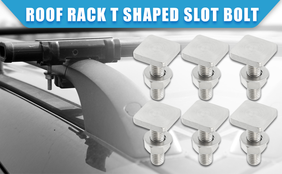 Car Roof Rack T Shaped Slot Bolt M6 W/ Nuts Washer T Shaped Track Bolts