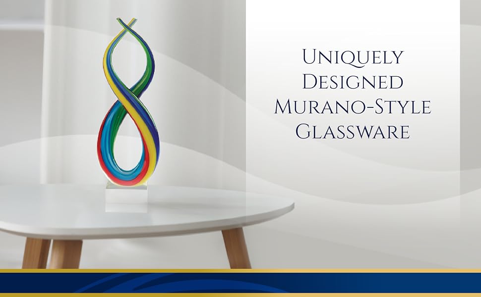 Badash, Hand Blown Glass Sculpture, rainbow glass