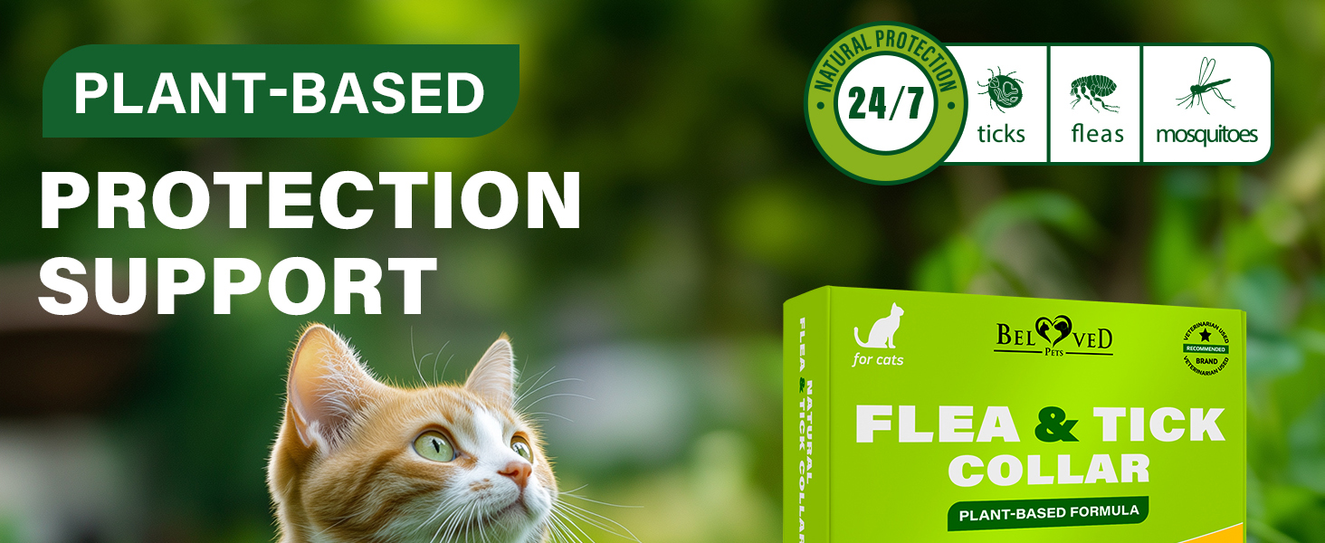 natural flea tick collar for cats prevention control repellent support skin coat itch