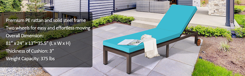 patio chaise with wheels