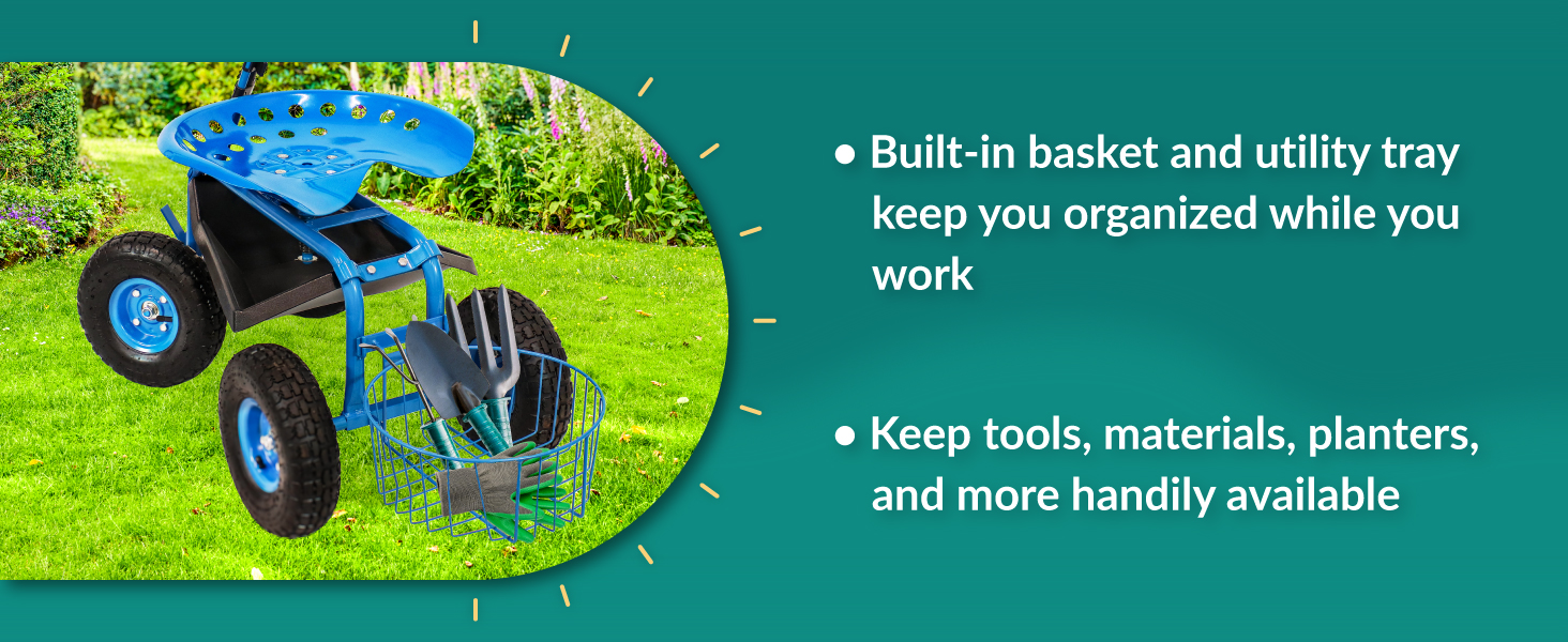 basket and utility tray keep you organized while you work keep tools materials and more available