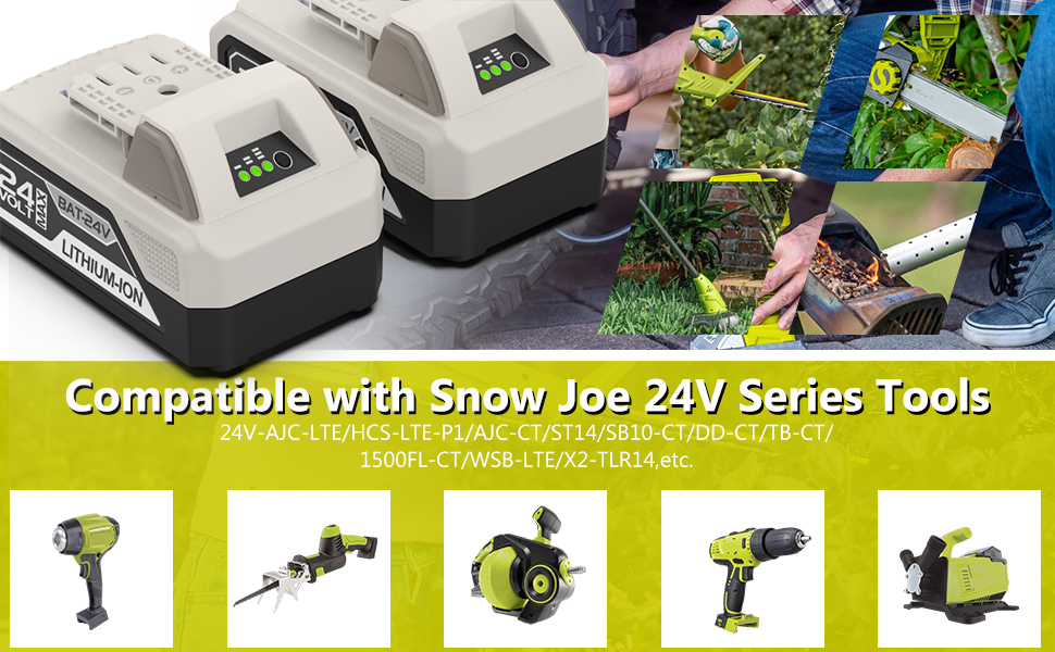 Replacement Battery for Snow Joe 24v