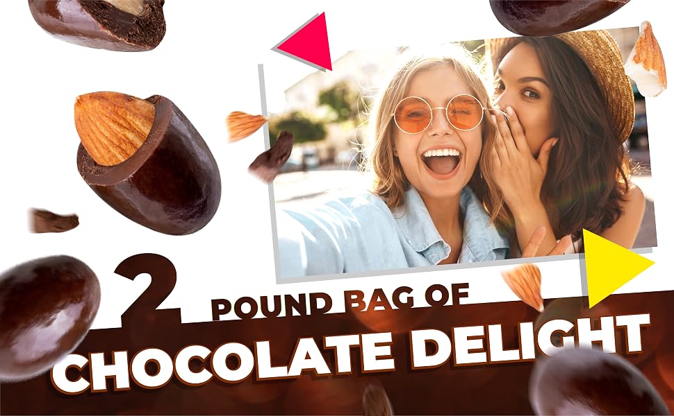 dark chocolate covered almonds candy chocolate nuts sweet treat party snack gift