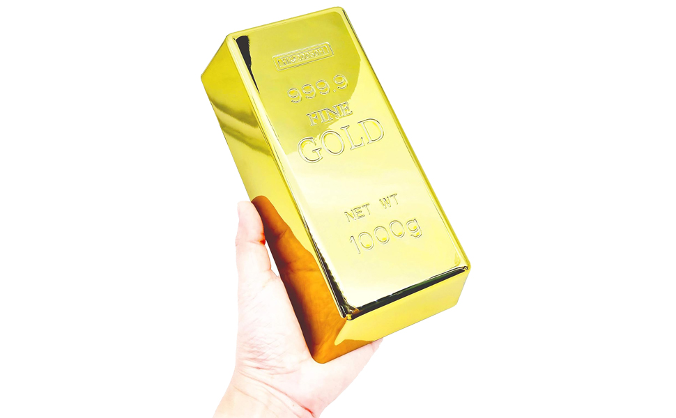 Replica Gold Bar Fake Brick Bullion Plastic Business Card Case Holders Box Storage Novelty Gift Joke