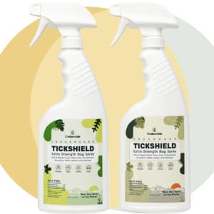 bottles of cedarwood and lemongrass tickshield