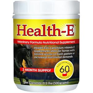 Health-E vitamin E supplement tub for horses supporting immune and muscle health