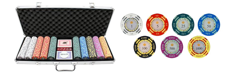 Versa Games 500 piece Crown Casino Poker Chips