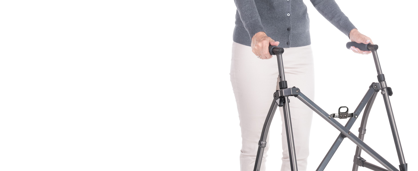 walker with adjustable handles height adjust ergonomic rubber grips padded handles u shape