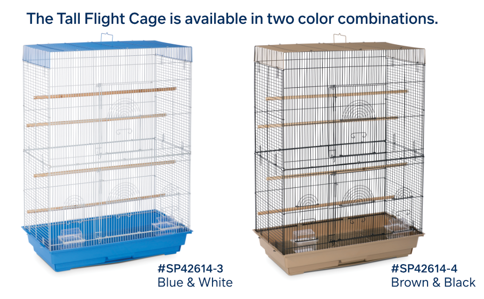 The Tall Flight Cage is available in two color combinations.