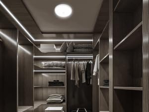 Toowell Battery Powered Ceiling Light,Round Wireless Closet Lights