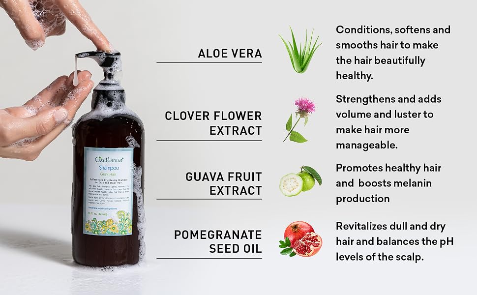 | Gray Hair Shampoo | Gray Hair Treatment | Just Natural Hair Care | Natural Shampoo |