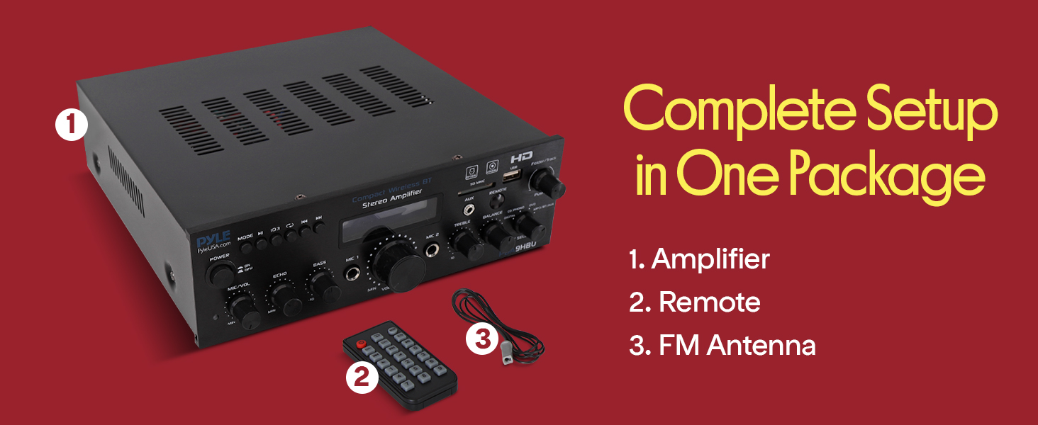 amplifier home audio receiver theater bluetooth av stereo with surround sound amplificador