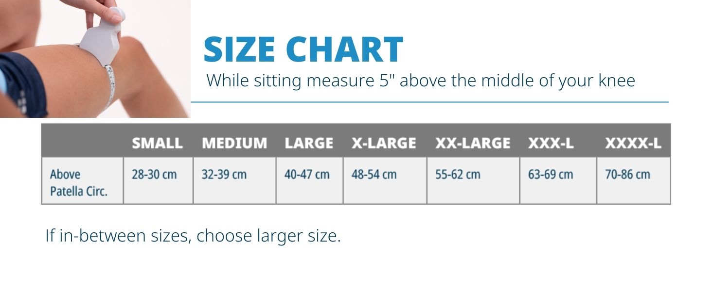 OS1st Size Chart KS7 Knee Compression Sleeve