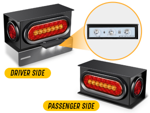 6inch oval trailer light steel box housing kit 2inch round marker light