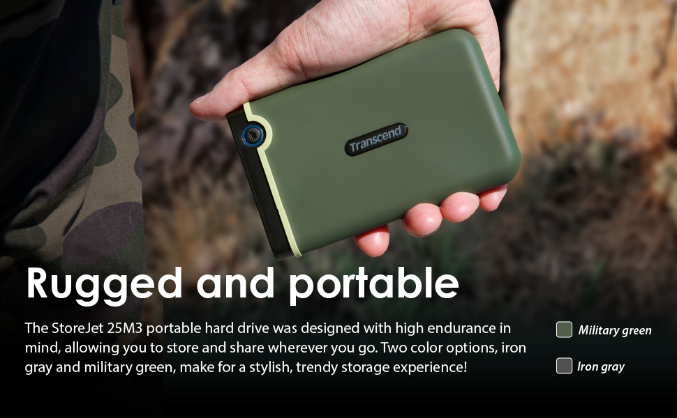 2.5&amp;#34; Portable HDD, StoreJet M3, Iron Gray, Anti-shock