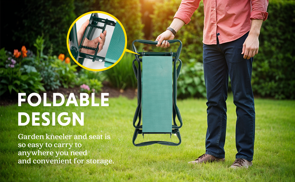 Heavy Duty foldable Gardening Stool seat and kneeler