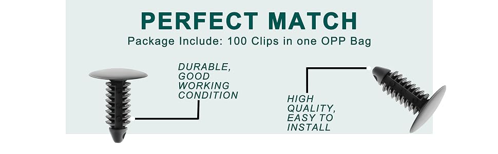 100Pcs 8mm Bumper Clips Auto Car Hole Plastic Rivets Fastener Retainer Clips Fender Push Pin