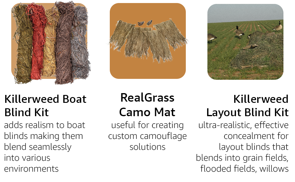 killerweed boat bling kit realgrass camo mat layout