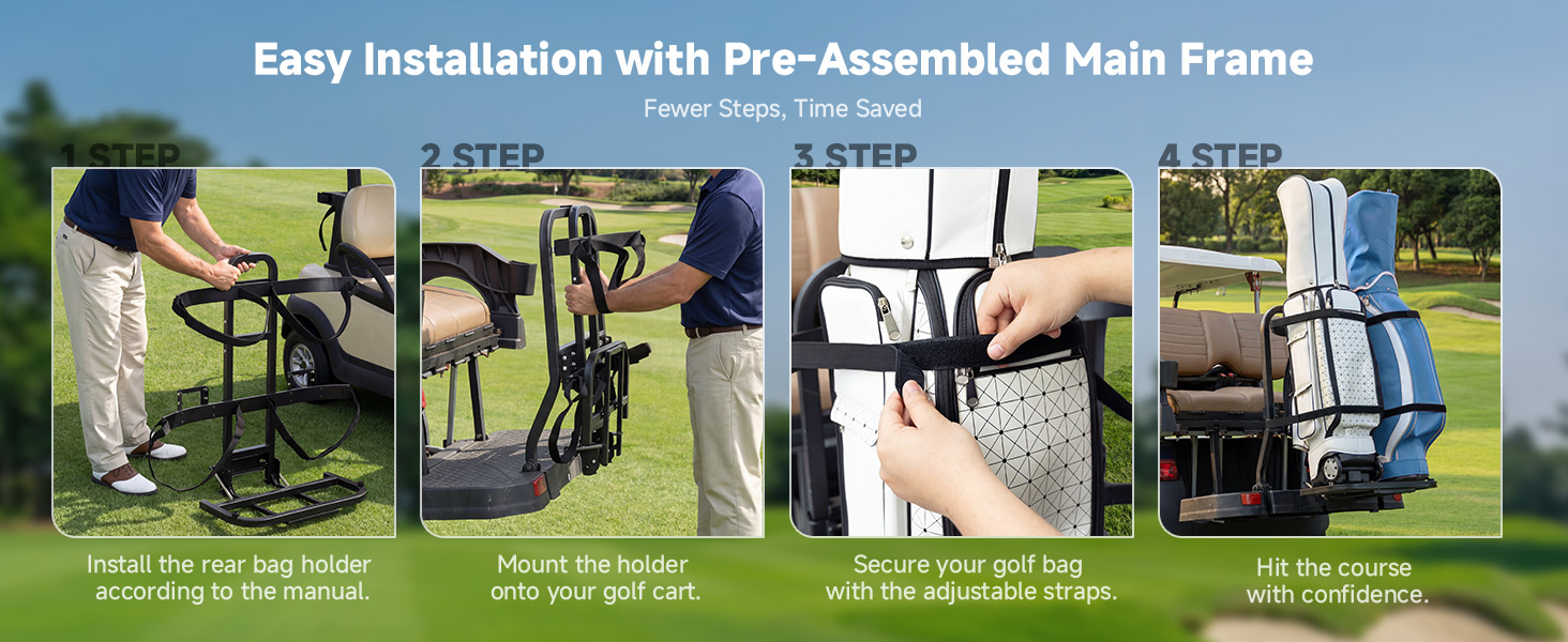 KEMIMOTO Golf Cart Rear Bag Holder