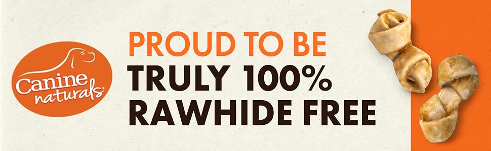 Canine Naturals Proud to Be Rawhide Free Dog Chew Collagen Free All Natural Chicken Mini Knots