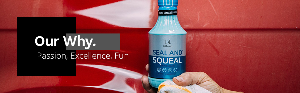 A headline "Our Why. Passion, Excellence, Fun" in front of an image of a Seal and squeal product.