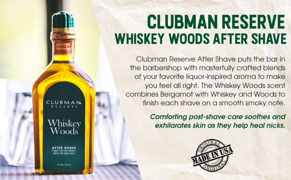 Clubman Reserve Whiskey Woods After Shave Lotion, 6 oz