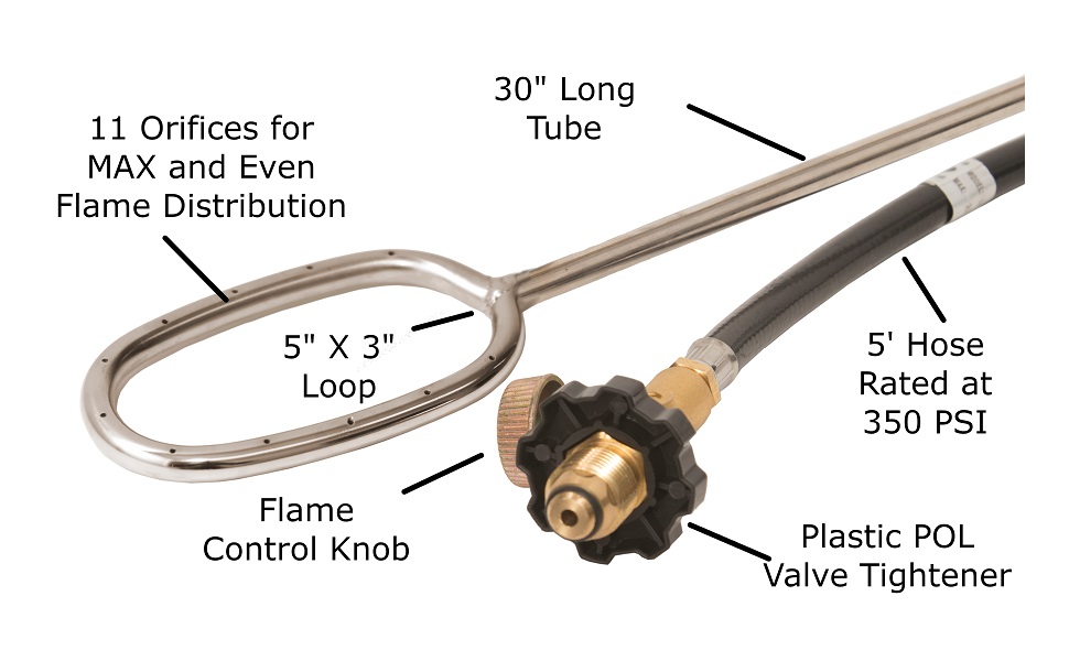 Flame King Propane Fire Starter Torch works with 1-Pound Propane Tanks