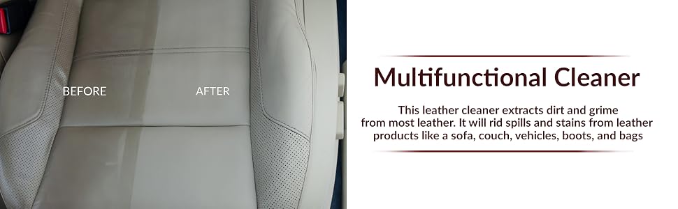 This leather cleaner extracts dirt and grime from most leather.
