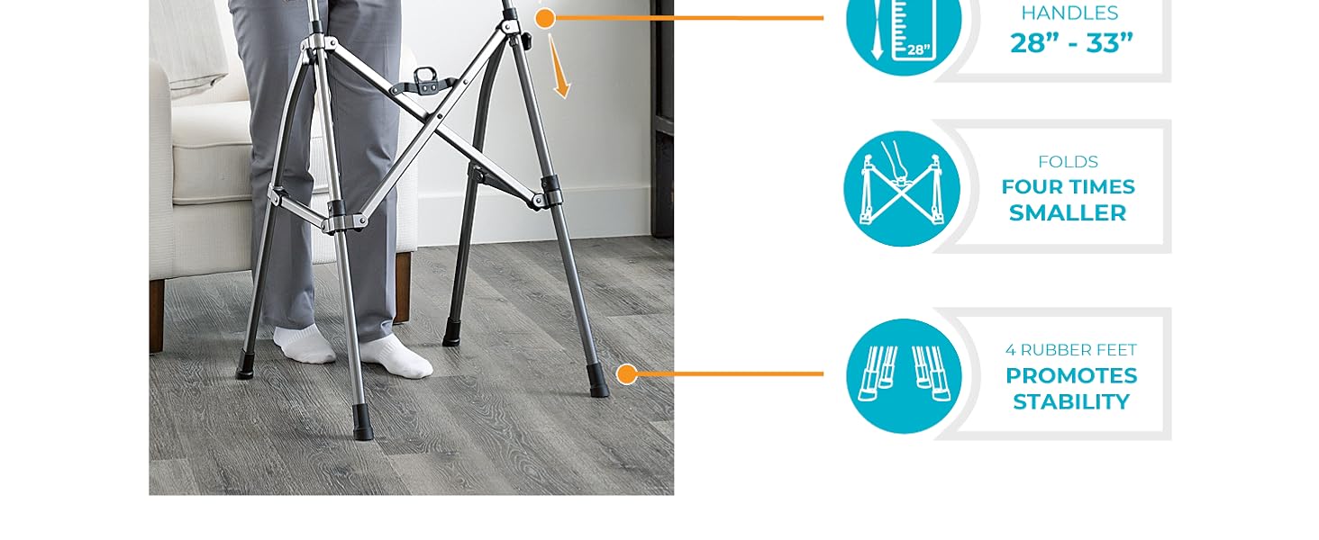 standard folding walker compact lightweight portable senior elderly adult disabled handicap walkers