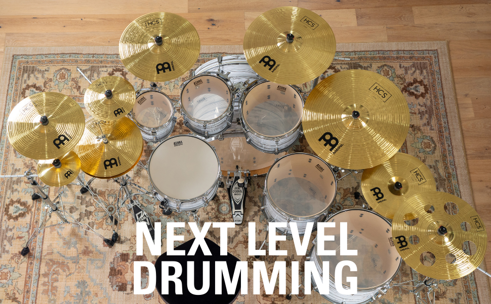 HCS ultimate set overhead view on drum kit