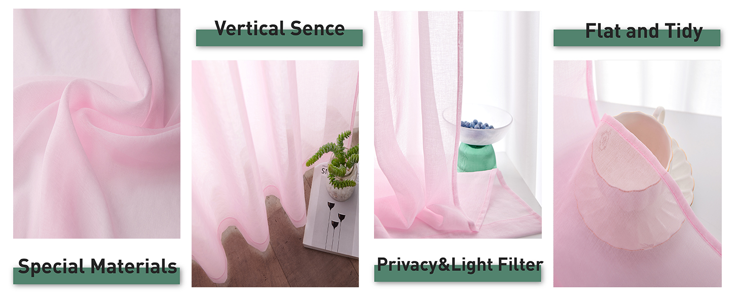 pale pink sheer curtains
