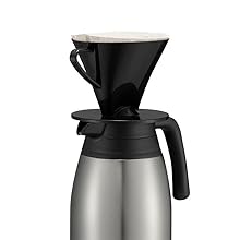 carafe with coffee dripper on top