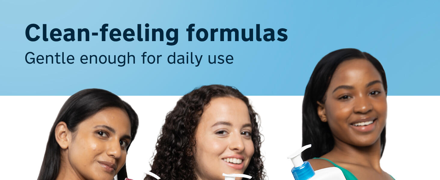 Pro-Ceramide lotion with clean-feeling formulas gentle enough for daily use. All skin types